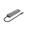 Hub USB Unitek P5+ — 5 portów (4 × USB 3.2 Gen 2 Type-A), host USB 3.2 Gen 1, 5 Gbit/s, 10 W PD, aluminium, szary
