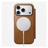 Etui z klapką Nomad Modern Leather Folio do iPhone 17 Pro, skóra + aluminium, 6,3 cala (16 cm), Tan, 3 kieszenie na karty