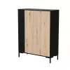 Cama MERCI komoda 100 x 40 x 129 cm czarny/dąb artisan