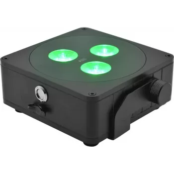 Zasilany bateriami płaski reflektor EUROLITE AKKU IP 3 sw 41700020 RGB do zastosowań mobilnych i zewnętrznych
