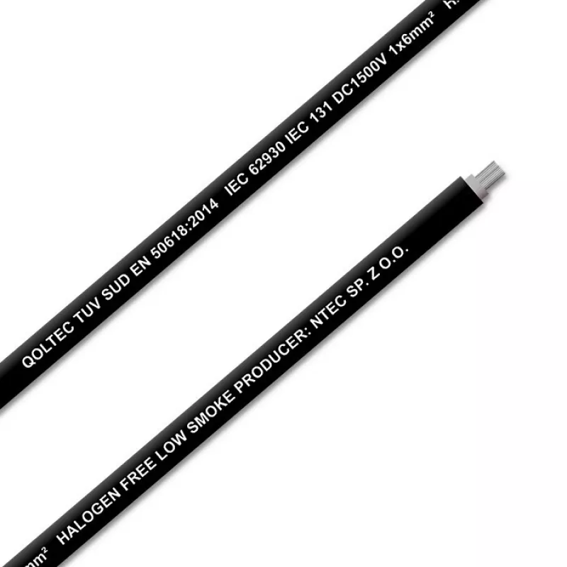 Qoltec 53853 Kabel fotowoltaiczny | 6mm² | 100m | czarny