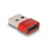 Delock - Adapter USB - USB (M) na 24-pin USB-C (F) - USB2.0 3 A - Czerwony (60050)