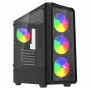 Obudowa PC Cube SAVIO Noctis Glass RGB — Czarny, ATX/Micro-ATX, 210×410×450 mm, 3×120 mm wentylatory z przodu