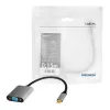 adapter kablowya wideo USB Type-C do VGA (D-Sub) LOGILINK CUA0104 0,15 m, szary/czarny