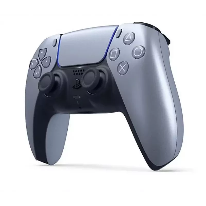 Bezprzewodowy gamepad Sony DualSense do PlayStation 5 — wbudowany akumulator Li-Ion, żyroskop, wibracje dotykowe, głośnik, gniazdo 3,5 mm, srebrny