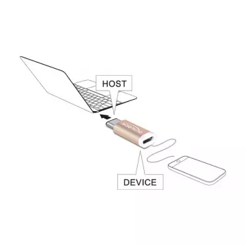 Adapter do złącza wtyczki DeLOCK 65677 USB 2.0-C na Micro-B