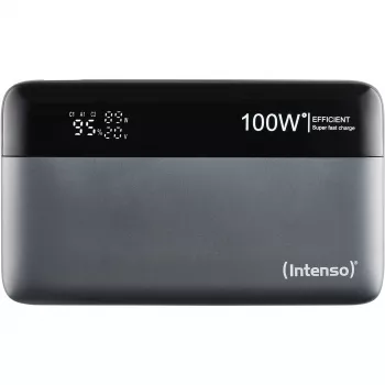 Powerbank INTENSO 7350050 — 20000 mAh, 1× USB-A + 2× USB-C, łączna moc wyjściowa 100 W, czarno-szary