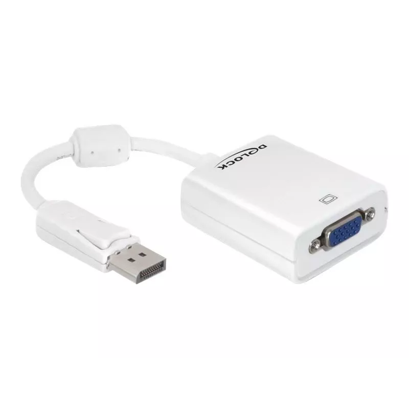 Adapter kabla wideo DeLOCK 61766 0.125m VGA DisplayPort biały