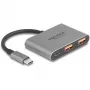 Hub USB DELOCK 64337 — host USB 3.2 Gen 2 Type-C, 3 porty (Type-C + 2× Type-A), 10 Gbit/s, szary, obudowa metalowa