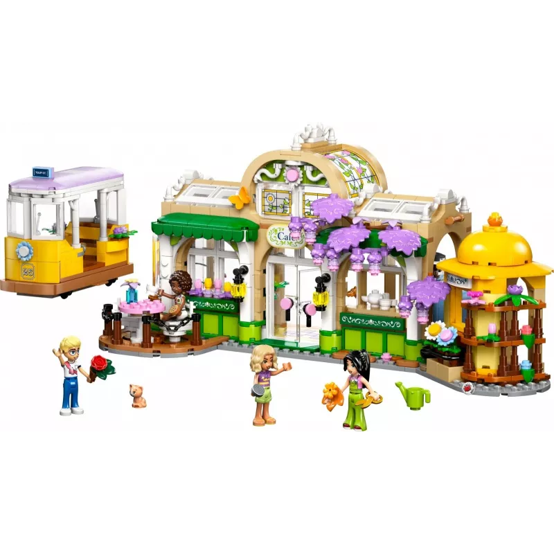 Zestaw LEGO FRIENDS 42671 Kawiarnia z Roślinami i Kwiaciarnia – zestaw do zabawy z funkcjami kawiarni i kwiaciarni