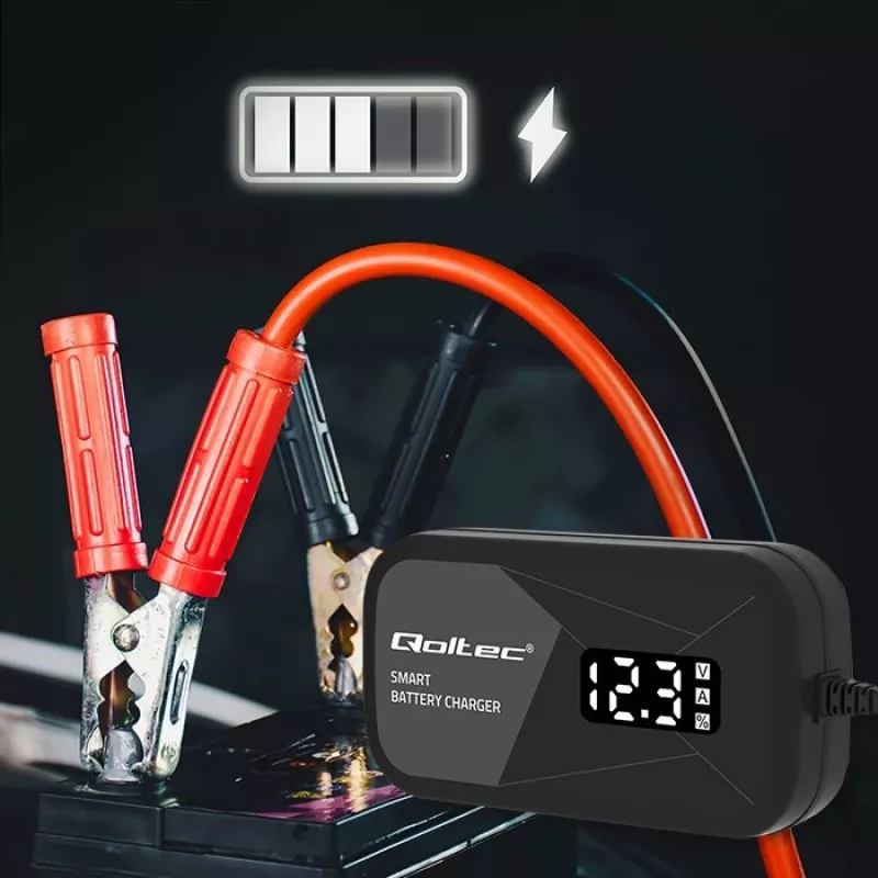 Ładowarka akumulatorów QOLTEC 52492 12V 2A z kontrolą mikroprocesorową i regeneracją ogniw