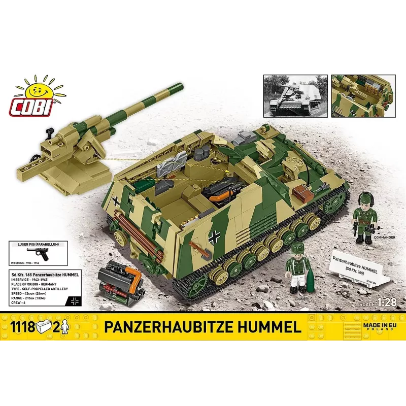Zestaw konstrukcyjny Cobi Panzehaubitze Hummel 1118 elementów model do składania