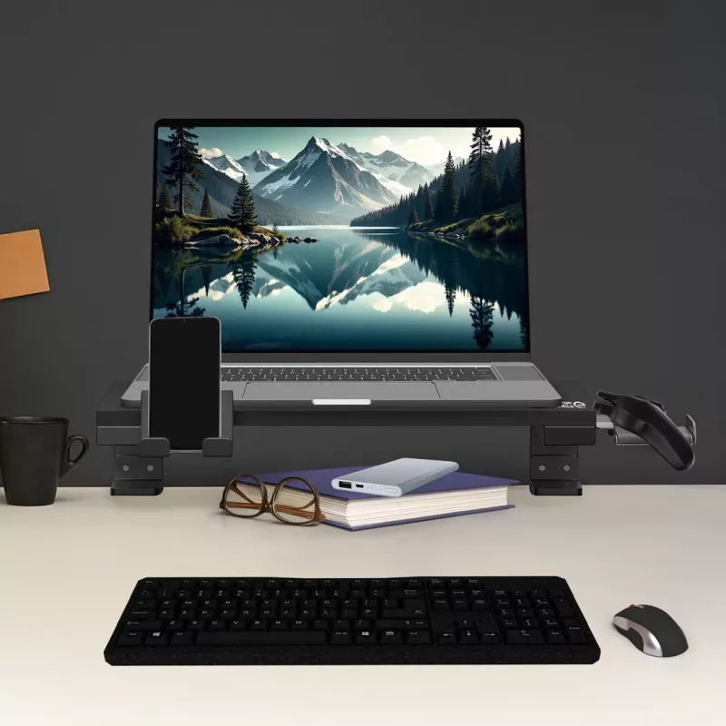 Podstawka Ergo Office pod laptop/monitor, maks. obciążenie 20kg, dla przekątnej 13-32, czarna, ER-303 B