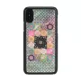 Etui na smartfona iKins do iPhone XS / XS S — wzór Flower Garden, czarne