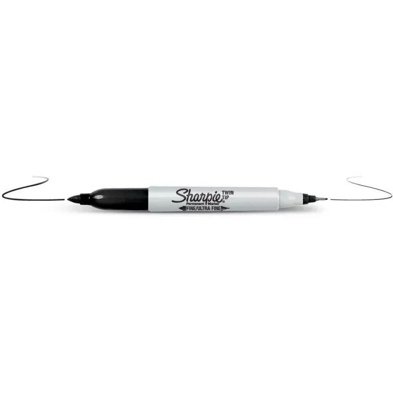 Permanentny Marker Sharpie Twin Tip Fine tip Czarny 12 szt.
