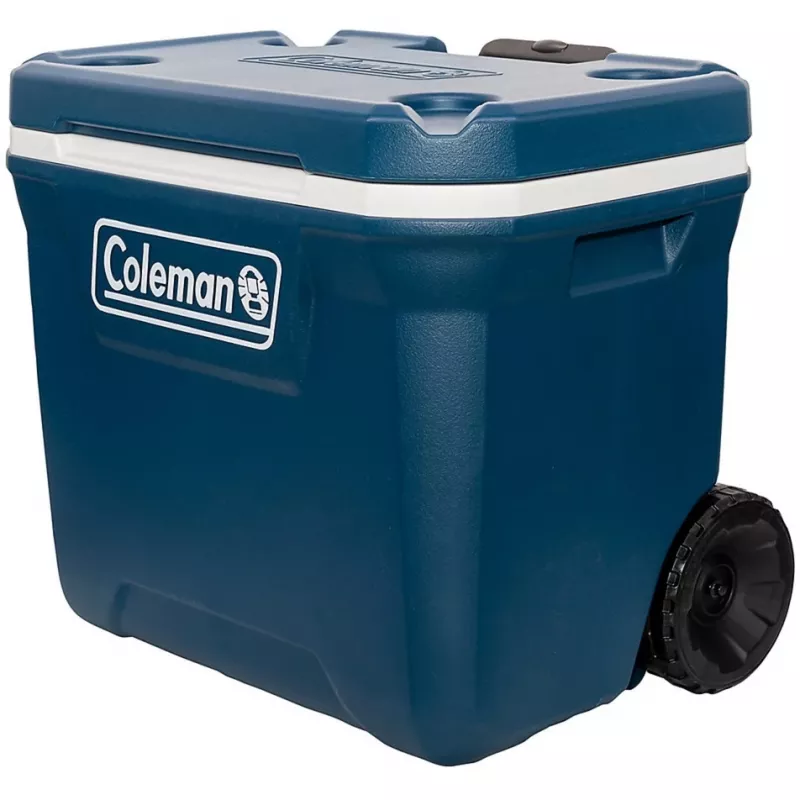 Coleman 50QT Xtreme, chłodziarka na kółkach, niebieski, plastik, poliuretan (PU), czarny, 47 l, 113 kg