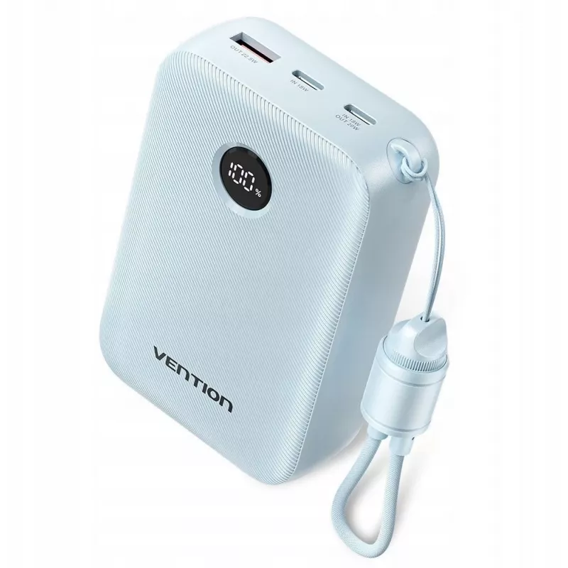 Power bank Vention FKBL0-C 20000 mAh, 2x USB-C + 1x USB-A, niebieski