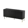 Komoda cama meble JUNGLE 1520×405×745 mm matowa czerń ze złotymi nogami, płyta wiórowa