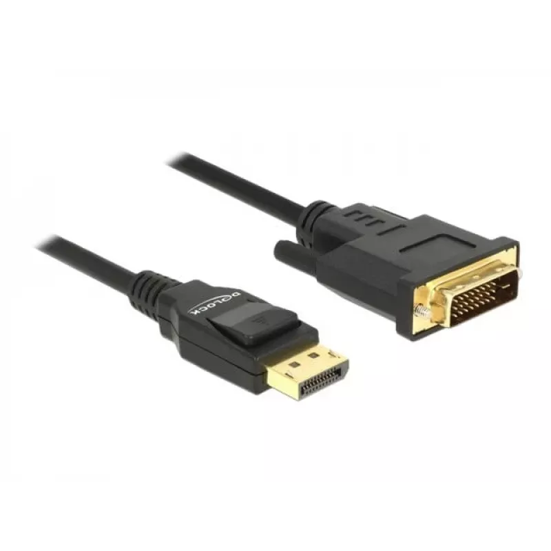 DeLOCK - Videokabel - Single Link - DisplayPort (M) bis DVI-D (M) - DisplayPort 1,2a - 2,0m - passiv - Schwarz (85313)