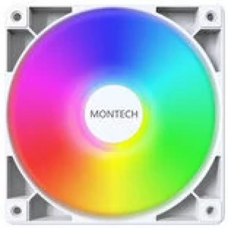 Wentylator chłodzący Montech GF120 PWM ARGB 120 mm biały, sterowanie PWM, podświetlenie ARGB