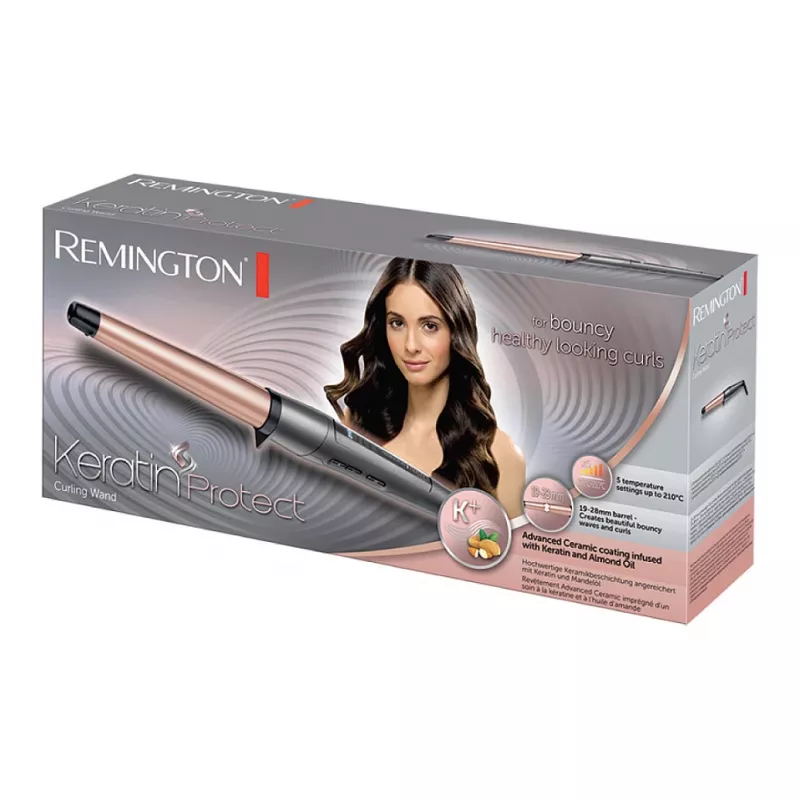 Lokówka Remington CI83V6 — wałek 2,8 cm, 150–? °C, 5 poziomów ciepła, ceramiczna, przewód 3 m, czarno-różowozłota