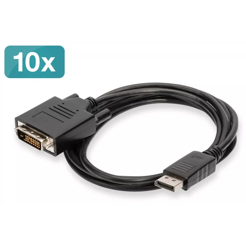 Digitus DisplayPort – DVI Kabel Adapter, Opakowanie 10 szt.
