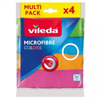 Ściereczka z mikrofibry VILEDA 4 szt., pomarańczowa, 380×360 mm, Poliester 80% / Poliamid 20%, można prać w pralce