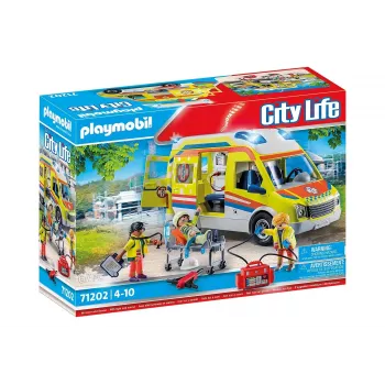 Playmobil 71202 City Life Karetka z światłami i dźwiękiem zestaw zabawkowy odpowiedni dla wieku 4+ pojedynczy