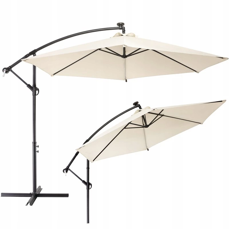 Parasol ogrodowy Extralink L-0713 średnica 3 m, czasza beżowa, model BLACK FOREST