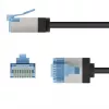 Goobay Ultra-Flexible CAT 6A kabel krosowy cienki U/FTP czarny - wtyk extra-short (74316)
