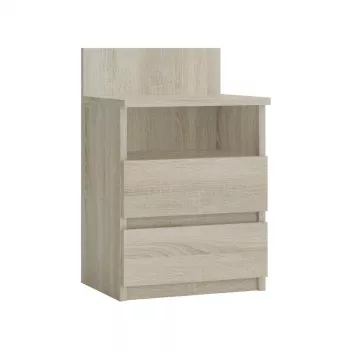 Stolik nocny top e shop M1 SONOMA MAT, wykończenie dąb, 2 szuflady, 400×320×590 mm