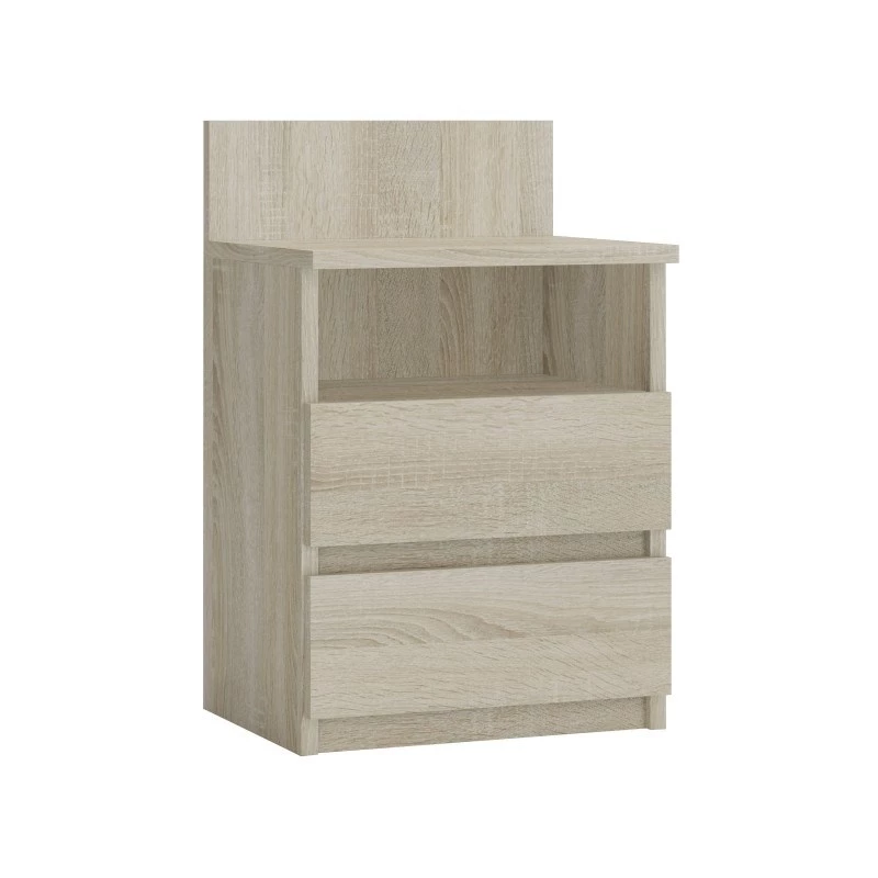 Stolik nocny top e shop M1 SONOMA MAT, wykończenie dąb, 2 szuflady, 400×320×590 mm