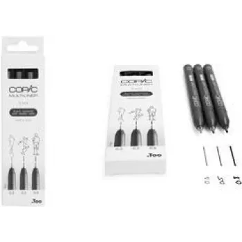 COPIC Multiliner cienkopis czarny 0.3 + 0.5 + 0.8 mm, 3 szt. (22075630)