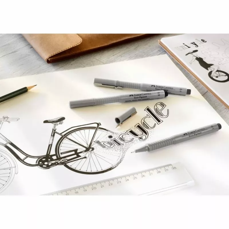 Fineliner Faber-Castell 166008 Czarny 8 szt.