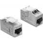 Moduł Keystone DELOCK 91122 — płaska wkładka RJ-45, srebrno-biała, 16 × 32,8 × 20 mm