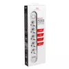 Listwa zasilająca MACLEAN MCE395 W — 5 gniazd, 3× USB A, 110–240 V AC, 2,1 A USB, maks. 2500 W, biała, kabel 1,5 m