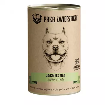 Mokra karma dla psa PAKA ZWIERZAKA Jagnięcina z Jabłkiem i Miętą, 400 g, bezzbożowa, bezglutenowa i bez soi