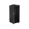Szafa rack wolnostojąca LANBERG FF01-6627-12BL 19 cali 27U 600x600 mm szklane drzwi, udźwig 800 kg
