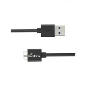 Kabel USB MediaRange MRCS240 — USB A na Micro-USB B, USB 3.2 Gen 1 (3.1 Gen 1), 1,8 m, czarny