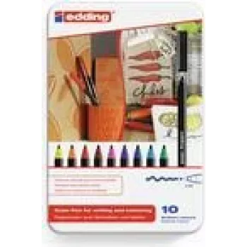 Felt pen Edding 1300 colourpen Czarny niebieski Brown zielony pomarańczowy Pink fioletowy czerwony żółty 10 szt.