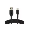 Pleciony kabel USB-C na USB-A 3m Czarny