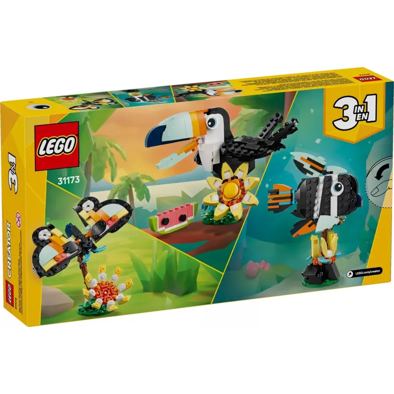 Zestaw konstrukcyjny LEGO Creator 3-w-1 Dzikie zwierzęta Tropikalny tukan 31173
