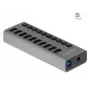 DeLOCK Zewnętrzny Hub USB 5 Gbps z 10 portami + przełącznik