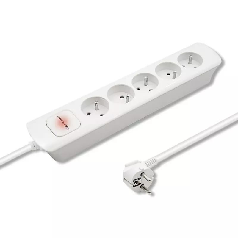 Listwa zasilająca Qoltec 50276 1,8 m 5 gniazd AC wewnątrz pomieszczeń biała