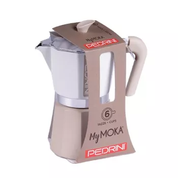 Ekspres do kawy Pedrini 02CF169 — kafetierka na kuchenkę, malowane aluminium, pojemność 6 filiżanek