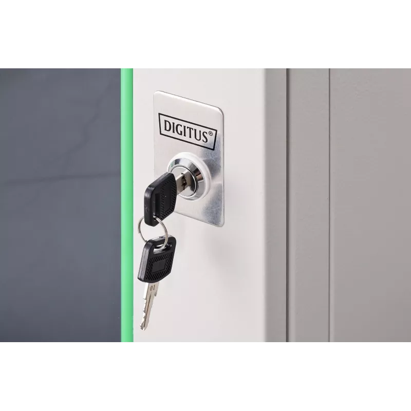 Szafka rackowa naścienna 19 cali DIGITUS Dynamic-N DN-37106 — 9U, 600x600 mm, IP20, zamek na klucz