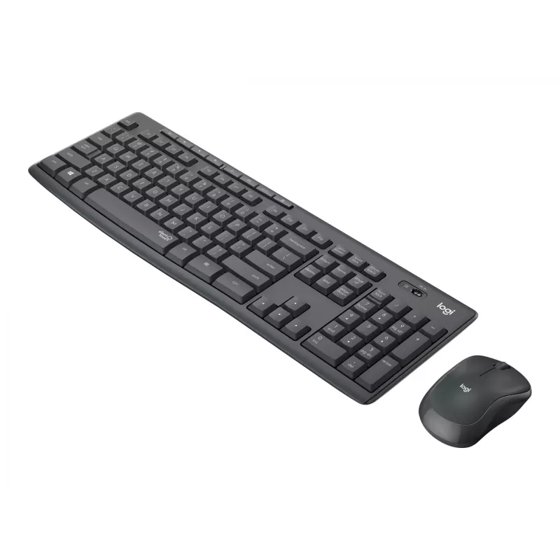 Logitech MK295 Silent - zestaw klawiatura i mysz - bezprzewodowy - 2,4 GHz - grafitowy - układ węgierski