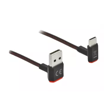 Kabel USB DeLOCK EASY-USB 2.0 Typ-A męski na Typ-C męski kątowy 0,2 m czarny