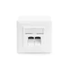 CAT.6A Datenanschlussdose, Aufputz, geschirmt, 2x RJ-45 LSA (weiß, 5 Stück, Klasse E)