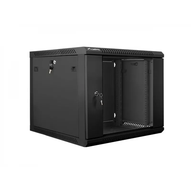 Szafa ścienna LANBERG 9U 19 cali WF01-6609-10B, 600×600×507 mm, 60 kg, IP20, czarna